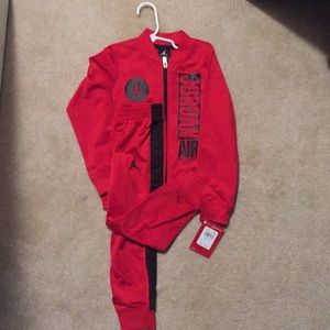 Kids Red and Black Jordan Gym Suit